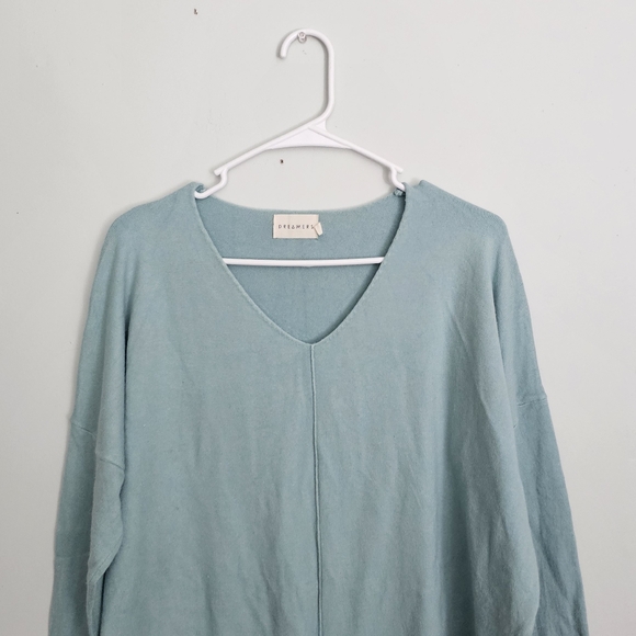 Dreamers Teal V-Neck Sweater - Picture 2 of 6
